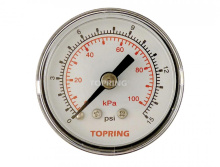 Topring 55.095 - 1-1/2 In. Steel Dry Gauge 0 to 15 PSI