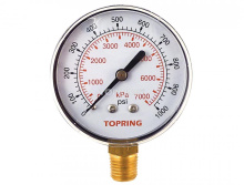 Topring 55.332 - 2-1/2 In. Steel Dry Gauge 0 to 1000 PSI