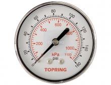 Topring 55.445 - 2 1/2 In. Steel Dry Vacuum Gauge 0 to 160 PSI