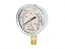 Topring 55.606 - 2 1/2 In. Stainless Steel Liquid Filled Pressure Gauge With Glycerin 30 Hg + 300 PSI