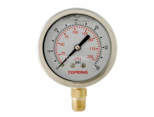 Topring 55.613 - 2-1/2 In. Stainless Steel Liquid Filled Pressure Gauge With Glycerin 0 to 30 PSI