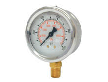 Topring 55.648 - 2-1/2 In. Stainless Steel Liquid Filled Pressure Gauge With Glycerin 0 to 1000 PSI