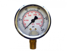 Topring 55.653 - 2-1/2 In. Stainless Steel Liquid Filled Pressure Gauge With Glycerin 0 to 1500 PSI