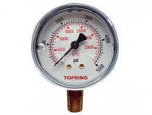 Topring 55.668 - 2-1/2 In. Stainless Steel Liquid Filled Pressure Gauge With Glycerin 0 to 5000 PSI