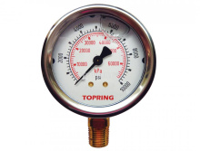 Topring 55.688 - 2-1/2 In. Stainless Steel Liquid Filled Pressure Gauge With Glycerin 0 to 10000 PSI