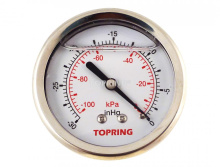 Topring 55.708 - 2-1/2 In. Stainless Steel Liquid Filled Pressure Gauge With Glycerin 0 to 30 Hg
