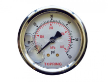 Topring 55.718 - 2-1/2 In. Stainless Steel Liquid Filled Pressure Gauge With Glycerin 0 to 60 PSI