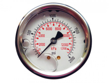 Topring 55.758 - 2-1/2 In. Stainless Steel Liquid Filled Pressure Gauge With Glycerin 0 to 2000 PSI