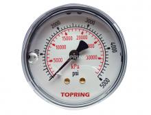 Topring 55.768 - 2 1/2 In. Stainless Steel Liquid Filled Pressure Gauge With Glycerin 0 to 5000 PSI