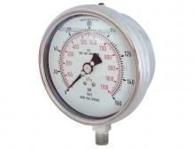 Topring 55.925 - 4 In. Stainless Steel Liquid Filled Pressure Gauge With Glycerin 0 to 160 PSI