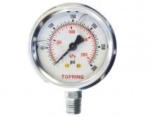 Topring 55.835 - 2 1/2 In. Stainless Steel Liquid Filled Pressure Gauge With Glycerin 0 to 300 PSI