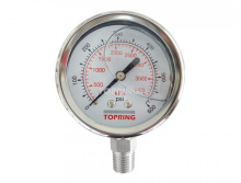 Topring 55.945 - 4 In. Stainless Steel Liquid Filled Pressure Gauge With Glycerin 0 to 600 PSI