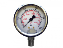 Topring 55.955 - 4 In. Stainless Steel Liquid Filled Pressure Gauge With Glycerin 0 to 1500 PSI