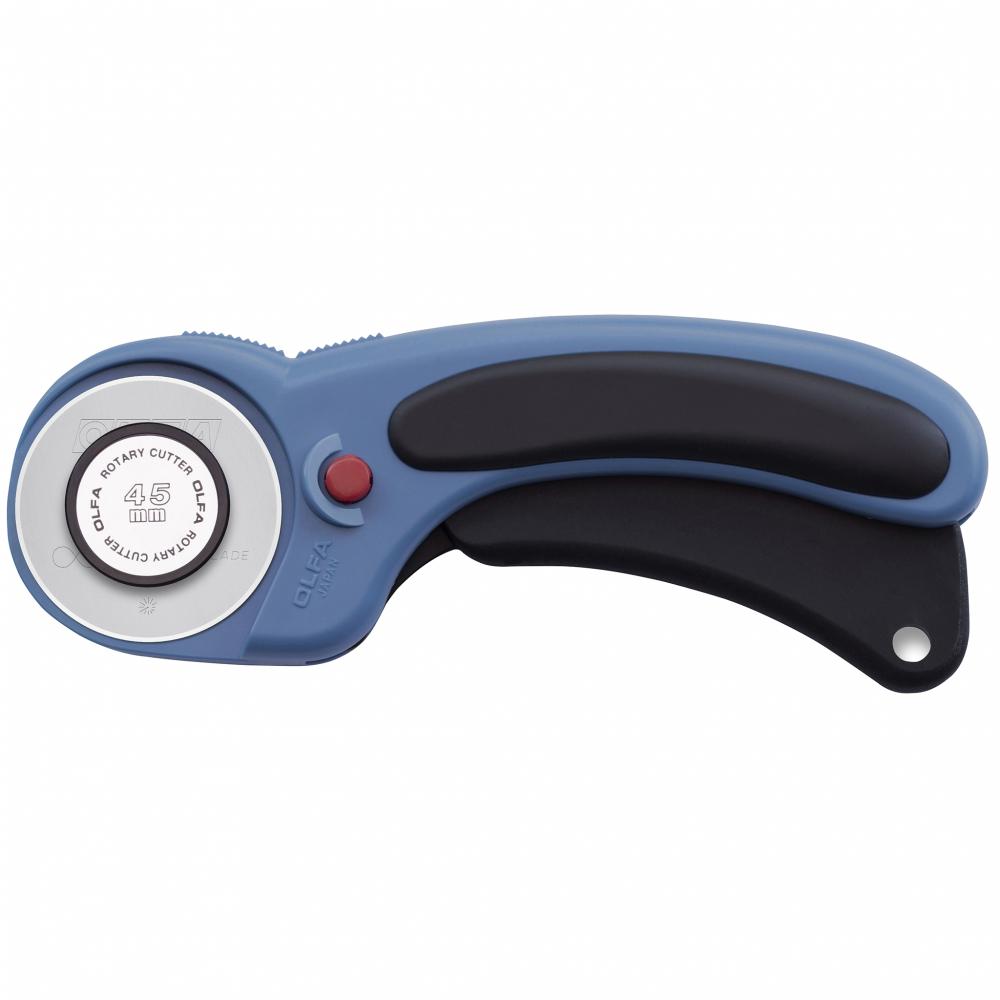 OLFA 45mm RTY-2DX/PBL Ergo Rotary Cutter, Pac Blue<span class=' ItemWarning' style='display:block;'>Item is usually in stock, but we&#39;ll be in touch if there&#39;s a problem<br /></span>
