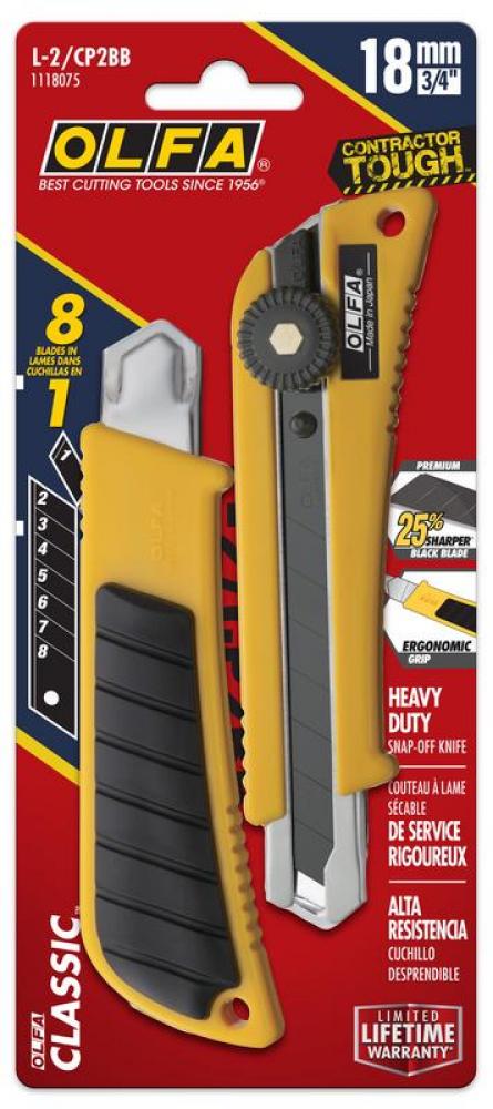 18mm L-2 Classic Rubber Grip Ratchet-Lock Heavy-Duty Utility Knife<span class=' ItemWarning' style='display:block;'>Item is usually in stock, but we&#39;ll be in touch if there&#39;s a problem<br /></span>