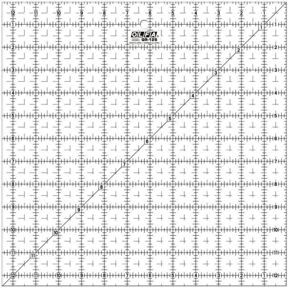 QR-12S Frosted Non-Slip Acrylic Ruler, 12-1/2&#34; Square<span class=' ItemWarning' style='display:block;'>Item is usually in stock, but we&#39;ll be in touch if there&#39;s a problem<br /></span>