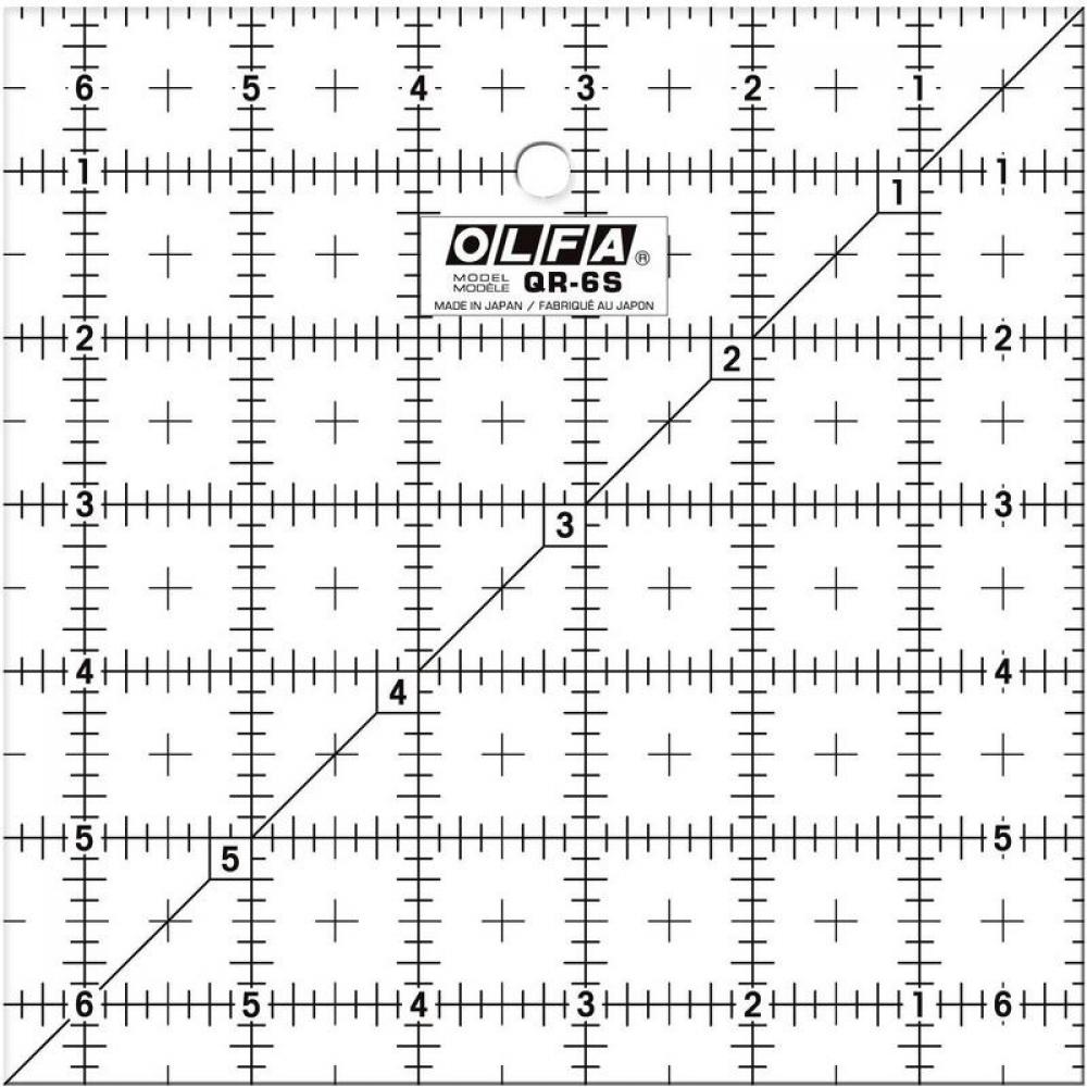 OLFA QR-6S 6 1/2&#34; Square Frosted Acrylic Ruler<span class=' ItemWarning' style='display:block;'>Item is usually in stock, but we&#39;ll be in touch if there&#39;s a problem<br /></span>