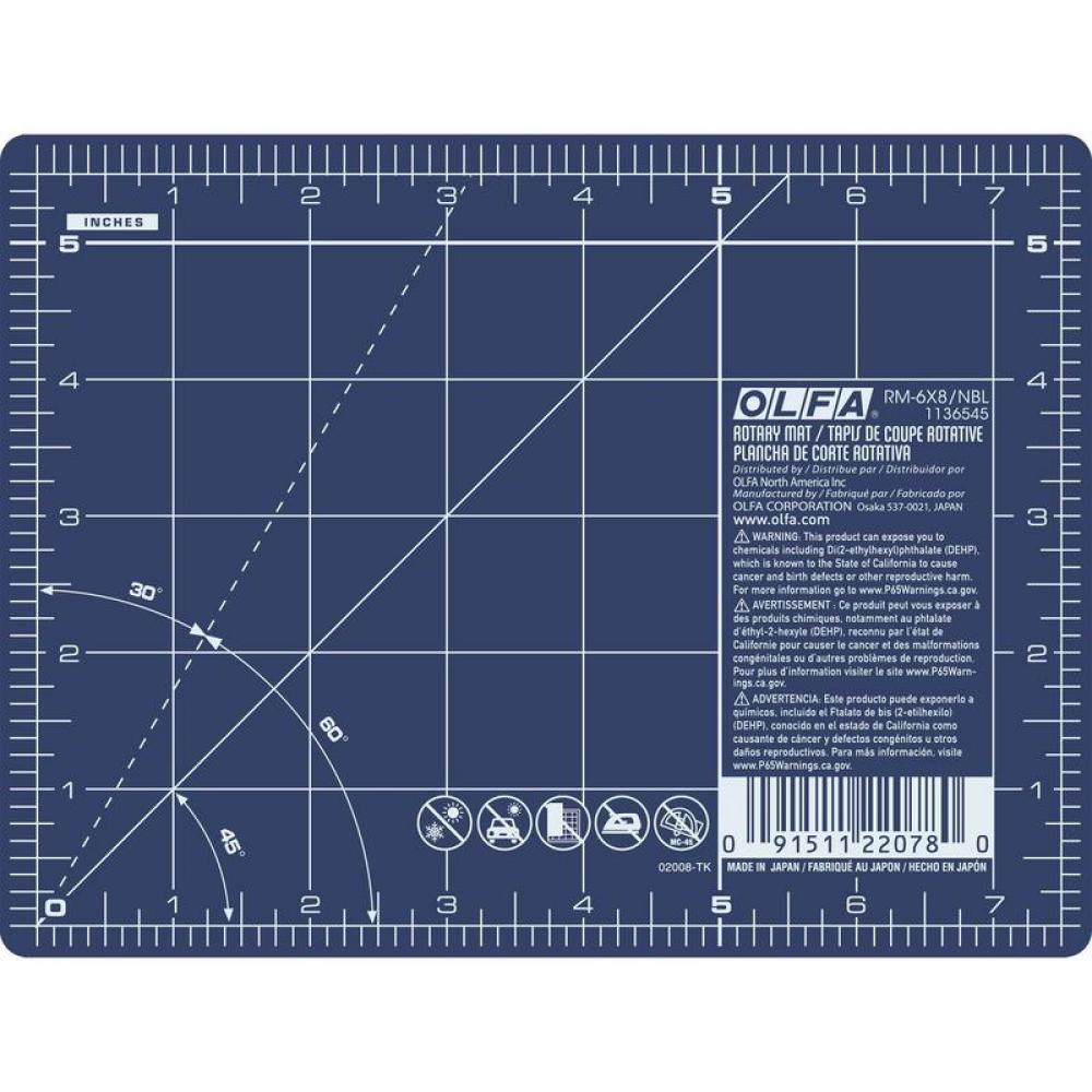 RM-6x8/NBL Double-Sided Self-Healing Rotary Cutting Mat, Navy 6-Inch x 8-Inch<span class=' ItemWarning' style='display:block;'>Item is usually in stock, but we&#39;ll be in touch if there&#39;s a problem<br /></span>