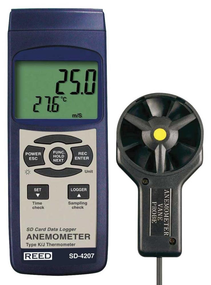 REED SD-4207 Data Logging Vane Thermo-Anemometer<span class=' ItemWarning' style='display:block;'>Item is usually in stock, but we&#39;ll be in touch if there&#39;s a problem<br /></span>