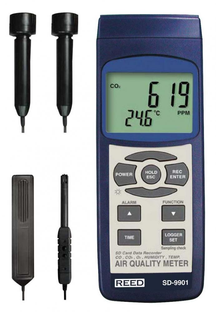 REED SD-9901 Data Logging Indoor Air Quality Meter<span class=' ItemWarning' style='display:block;'>Item is usually in stock, but we&#39;ll be in touch if there&#39;s a problem<br /></span>