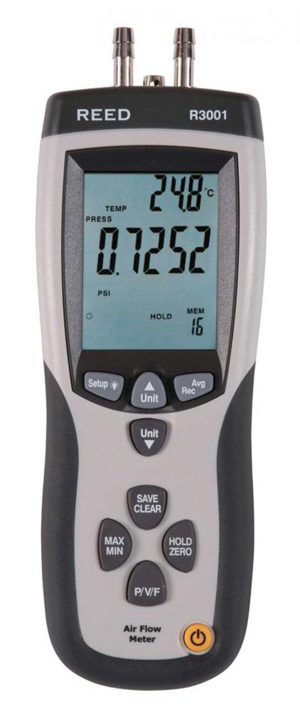 REED R3001 Pitot Tube Anemometer and Differential Manometer, with Air Volume (CFM/CMM)<span class=' ItemWarning' style='display:block;'>Item is usually in stock, but we&#39;ll be in touch if there&#39;s a problem<br /></span>
