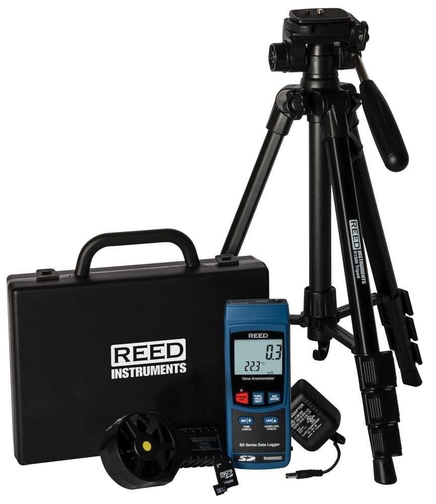 REED R4000SD-KIT2 Data Logging Vane Thermo-Anemometer with Tripod<span class=' ItemWarning' style='display:block;'>Item is usually in stock, but we&#39;ll be in touch if there&#39;s a problem<br /></span>