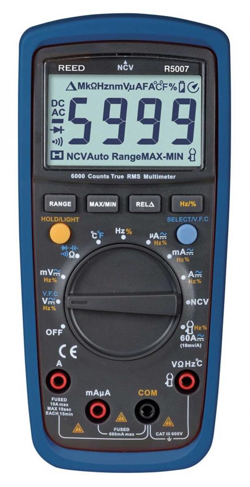 REED R5007 True RMS Digital Multimeter with NCV<span class=' ItemWarning' style='display:block;'>Item is usually in stock, but we&#39;ll be in touch if there&#39;s a problem<br /></span>