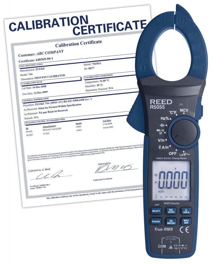 REED R5055-NIST 1000A True RMS Digital Clamp Meter<span class=' ItemWarning' style='display:block;'>Item is usually in stock, but we&#39;ll be in touch if there&#39;s a problem<br /></span>