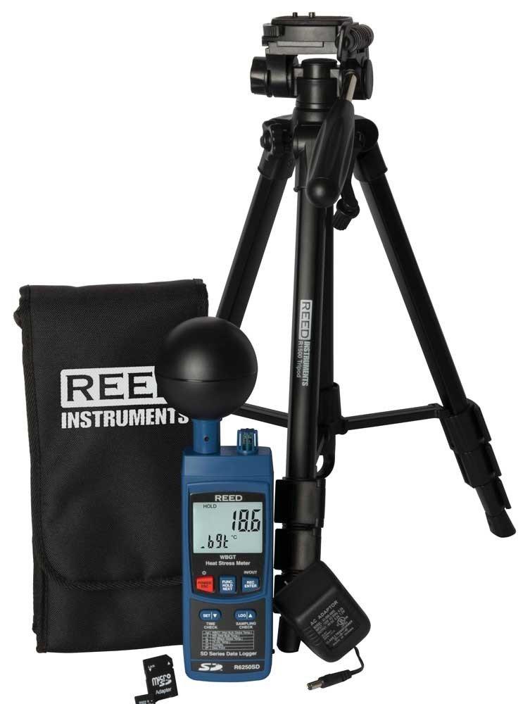 REED R6250SD-KIT2 Data Logging Heat Stress Meter with Tripod<span class=' ItemWarning' style='display:block;'>Item is usually in stock, but we&#39;ll be in touch if there&#39;s a problem<br /></span>