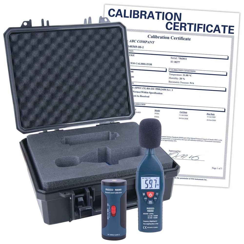 REED R8050-KIT-NIST Sound Level Meter and Calibrator Kit<span class=' ItemWarning' style='display:block;'>Item is usually in stock, but we&#39;ll be in touch if there&#39;s a problem<br /></span>