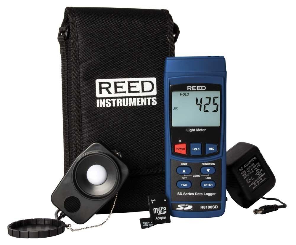 REED R8100SD-KIT Data Logging Light Meter with Power Adapter and SD Card<span class=' ItemWarning' style='display:block;'>Item is usually in stock, but we&#39;ll be in touch if there&#39;s a problem<br /></span>