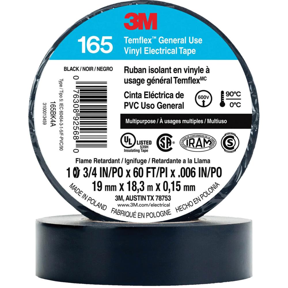 Temflex™ General Use Vinyl Electrical Tape 165<span class=' ItemWarning' style='display:block;'>Item is usually in stock, but we&#39;ll be in touch if there&#39;s a problem<br /></span>