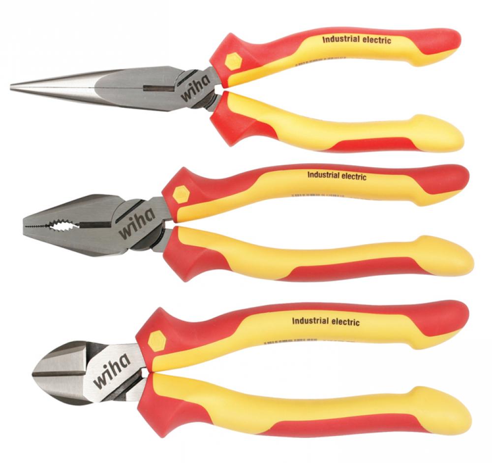 Insulated Industrial Pliers and Cutters 3 Piece Set<span class=' ItemWarning' style='display:block;'>Item is usually in stock, but we&#39;ll be in touch if there&#39;s a problem<br /></span>