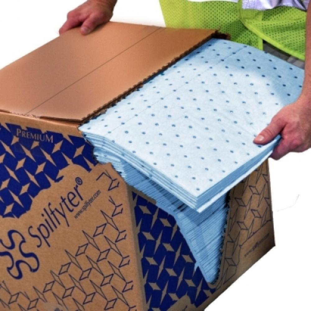 Spilfyter 16&#34;x18&#34; Blue Oil Only Three-Ply Heavyweight Sorbent Pads (100 ct)<span class=' ItemWarning' style='display:block;'>Item is usually in stock, but we&#39;ll be in touch if there&#39;s a problem<br /></span>