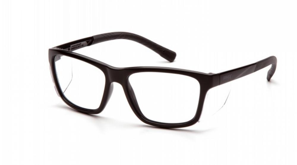 Pyramex Safety- Conaire-black frame-clear lens<span class=' ItemWarning' style='display:block;'>Item is usually in stock, but we&#39;ll be in touch if there&#39;s a problem<br /></span>