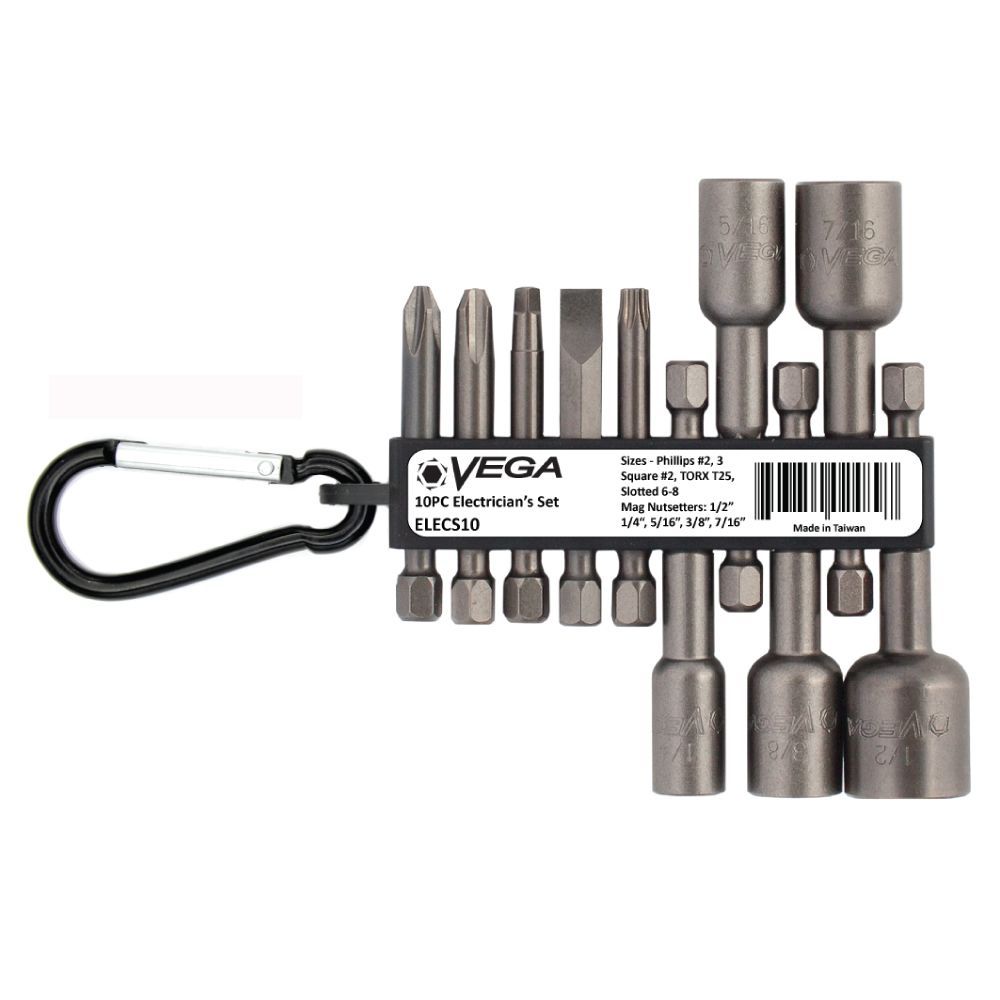 Vega 10pc Electrician&#39;s Set<span class=' ItemWarning' style='display:block;'>Item is usually in stock, but we&#39;ll be in touch if there&#39;s a problem<br /></span>