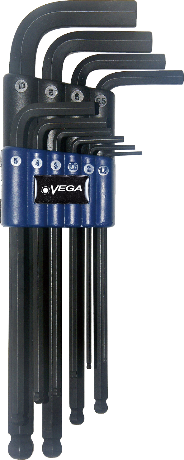 Vega 10pc Hex L-Key Set - Metric (Long)<span class=' ItemWarning' style='display:block;'>Item is usually in stock, but we&#39;ll be in touch if there&#39;s a problem<br /></span>