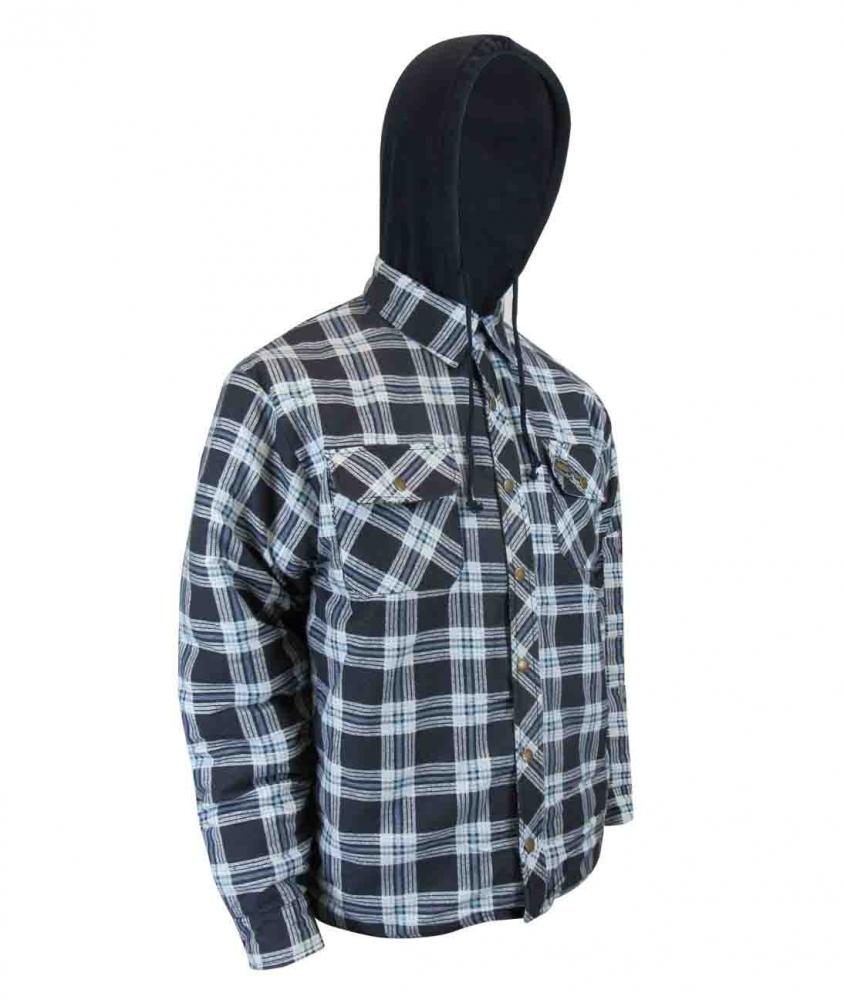 QUILTED FLANNEL SHIRT WITH HOOD AND RUSTPROOF SNAPS<span class=' ItemWarning' style='display:block;'>Item is usually in stock, but we&#39;ll be in touch if there&#39;s a problem<br /></span>