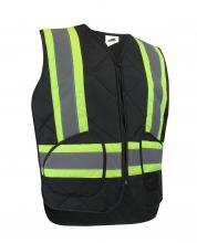 Jackfield 70-225R-B-S - QUILTED NYLON FREEZER VEST WITH REFLECTIVE STRIPES
