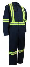 Jackfield 70-301R-36 - UNLINED COVERALL WITH ZIPPER ON THE LEGS AND REFLECTIVE STRIPES