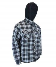 Jackfield 70-254-S - QUILTED FLANNEL SHIRT WITH HOOD AND RUSTPROOF SNAPS