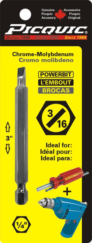 3 inch Slotted 3/16&#34; Powerbit Carded<span class=' ItemWarning' style='display:block;'>Item is usually in stock, but we&#39;ll be in touch if there&#39;s a problem<br /></span>