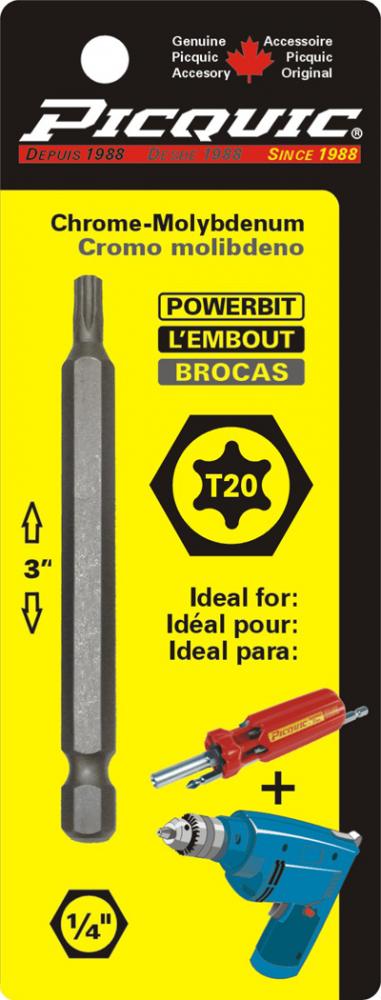 3 inch TorxÂ® # 20 Powerbit Carded<span class=' ItemWarning' style='display:block;'>Item is usually in stock, but we&#39;ll be in touch if there&#39;s a problem<br /></span>
