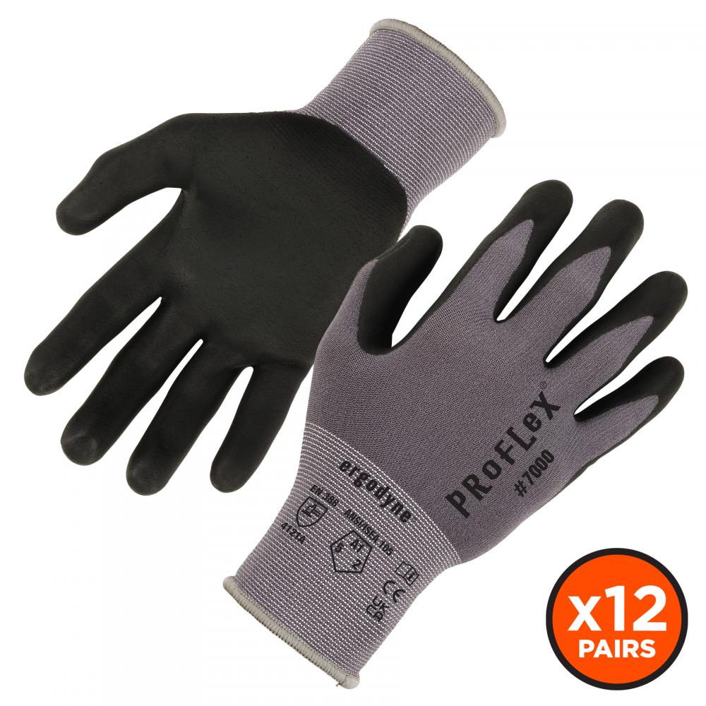 7000 12-pair XS Gray Nitrile-Coated Gloves Microfoam Palm<span class=' ItemWarning' style='display:block;'>Item is usually in stock, but we&#39;ll be in touch if there&#39;s a problem<br /></span>