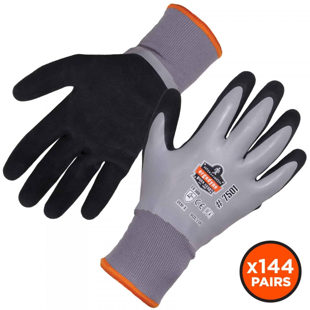 7501 144-pair L Gray Coated Waterproof Winter Gloves<span class=' ItemWarning' style='display:block;'>Item is usually in stock, but we&#39;ll be in touch if there&#39;s a problem<br /></span>