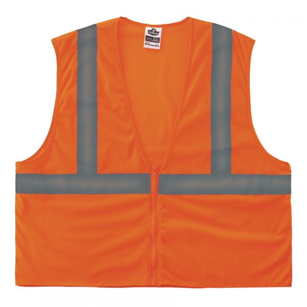 8205Z L/XL Orange Class 2 Super Economy Mesh Vest - Zipper<span class=' ItemWarning' style='display:block;'>Item is usually in stock, but we&#39;ll be in touch if there&#39;s a problem<br /></span>