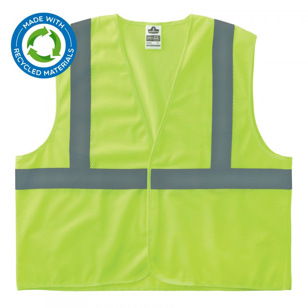 8205HL-ECO 2XL/3XL Lime Class 2 Safety Vest Recycled<span class=' ItemWarning' style='display:block;'>Item is usually in stock, but we&#39;ll be in touch if there&#39;s a problem<br /></span>