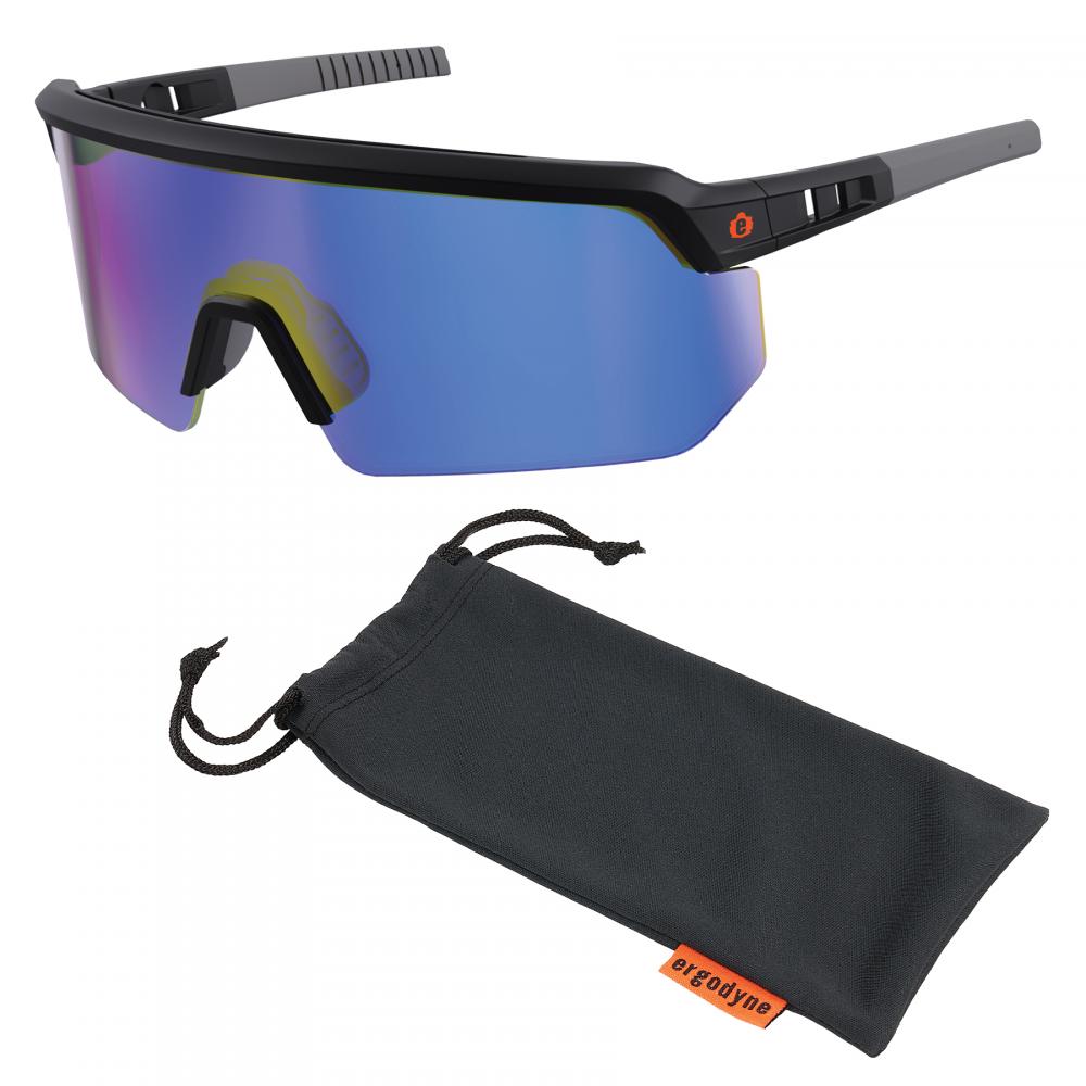 AEGIR-AFASM Matte Black Frame Blue Mirror Lens Safety Glasses - AFAS Mirrored<span class=' ItemWarning' style='display:block;'>Item is usually in stock, but we&#39;ll be in touch if there&#39;s a problem<br /></span>