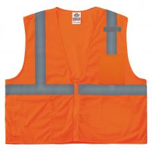Ergodyne 21045 - 8210Z L/XL Orange Class 2 Economy Mesh Vest - Zipper
