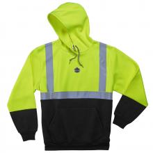 Ergodyne 21683 - 8293 M Lime Class 2 Hooded Sweatshirt Black Bottom